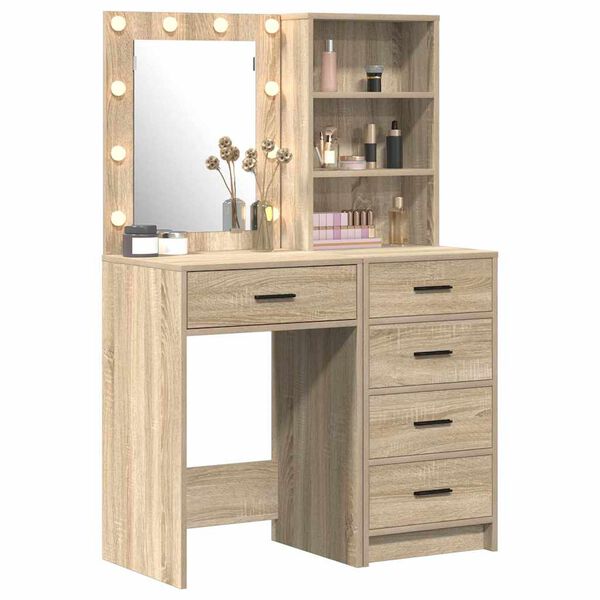 vidaXL Schminktisch 2 pcs Braun 50 x 41 x 135 cm Holzwerkstoff