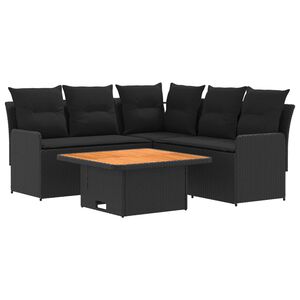 vidaXL M&ouml;belsets mit Kissen 4 pcs Schwarz PE-Rattan