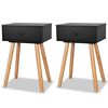 vidaXL Nachttische 2 Stk. Massivholz Kiefer 40x30x61 cm Schwarz