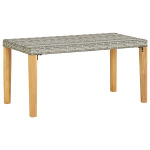 vidaXL Gartenbank 120 cm Grau Poly Rattan und Massivholz Akazie