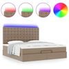 vidaXL Ottoman-Bett mit Matratze & LEDs 160x200cm Kunstleder