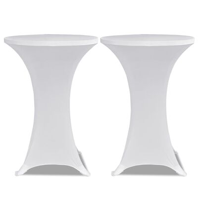 2 x Tischhusse für Stehtisch Stretchhusse Ø60 cm weiß