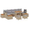 vidaXL Gartensofa-set 10 Stk. 9-Sitzanzahl Beige und Hellgrau