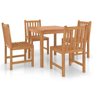 vidaXL 5-teiliges Garten-Ess-Set 80 x 80 cm Massivholz Teak