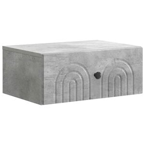 vidaXL Wandmontierter Nachttisch Betongrau 49 x 34,5 x 20 cm