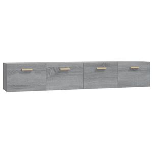 vidaXL Wandschr&auml;nke 2 Stk. Grau Sonoma 100x36,5x35 cm Holzwerkstoff