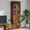 vidaXL Highboard mit Regal FLORIN Ger&auml;ucherte Eiche 60 x 35 x 182 cm