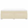 vidaXL Boxspringbett mit Matratze Creme 140x190 cm Stoff