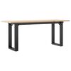 vidaXL Couchtisch O-Gestell 110x40x45 cm Massivholz Kiefer & Stahl