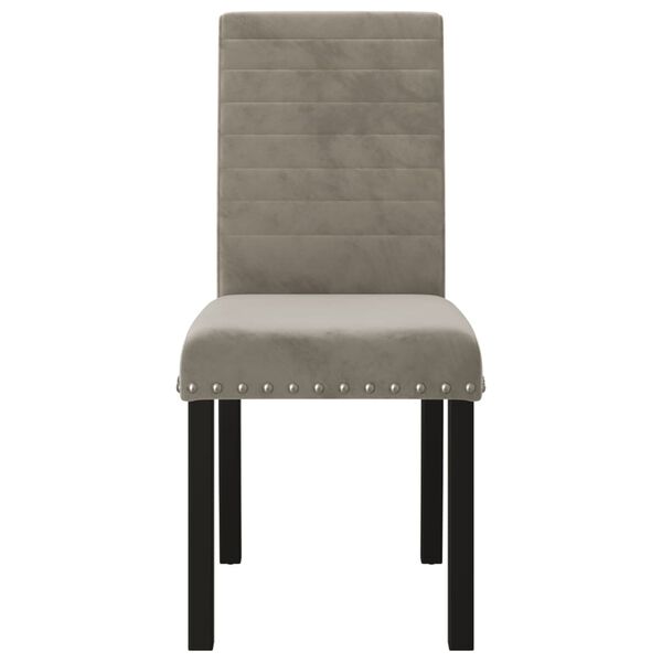 vidaXL Esszimmerst&uuml;hle 2 Stk. Hellgrau Samt