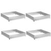 vidaXL Raseneinfassung 4 stk. 100 x 100 x 20 cm Stahl Silber