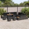 vidaXL Gartensofa-set 14 pcs Schwarz Poly-Rattan