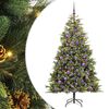 vidaXL K&uuml;nstlicher klappbarer Weihnachtsbaum mit Tannenzapfen 300 LEDs