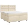 vidaXL Boxspringbett mit Matratze Creme 140 x 190 cm Stoff