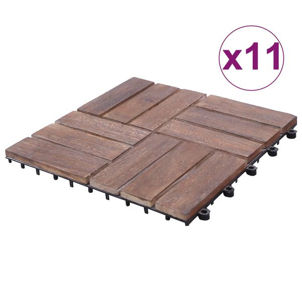 vidaXL Terrassenfliesen 11 Stk. 30x30 cm Altholz Massiv