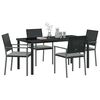 vidaXL Garten Essgruppe 5 pcs Schwarz und Hellgrau PE-Rattan
