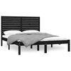 vidaXL Massivholzbett Schwarz 160x200 cm