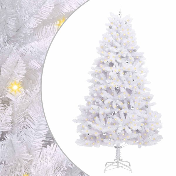 vidaXL Künstlicher klappbarer Weihnachtsbaum Weiß 300 cm PVC und Stahl