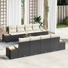 vidaXL Garten-Sofa-Set mit Kissen 9 pcs Schwarz Poly Rattan