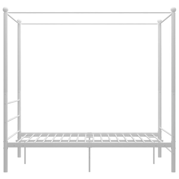 vidaXL Himmelbett Weiß Metall 120x200 cm