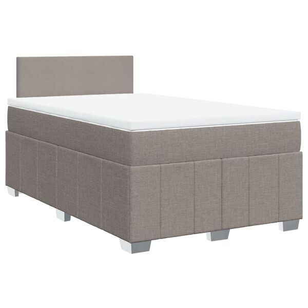 vidaXL Boxspringbett mit Matratze Taupe 120x190 cm Stoff