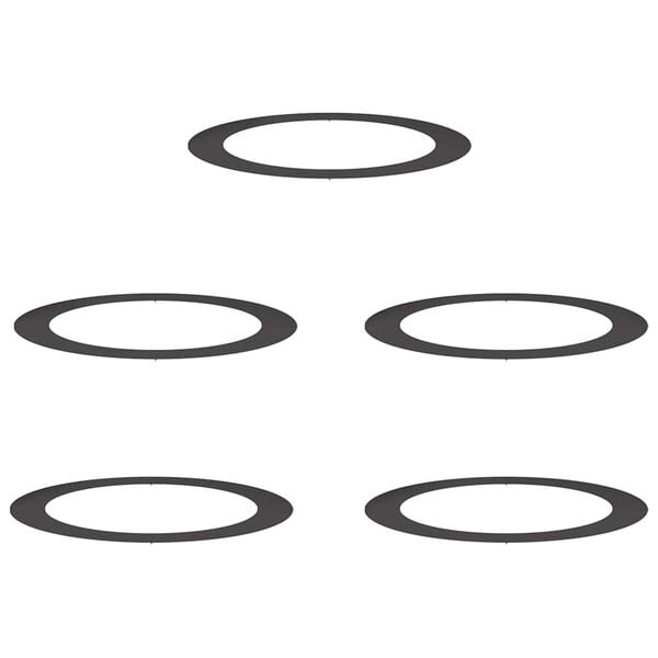 vidaXL geeignet f&uuml;r flache Baumringe 5 pcs Schwarz &Oslash;90 / 120 cm Stahl