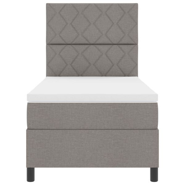 vidaXL Boxspringbett mit Matratze mit LED Taupe 90 x 190 cm Stoff