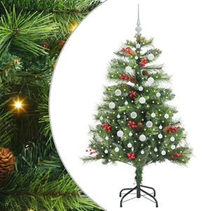 vidaXL K&uuml;nstlicher Weihnachtsbaum Gr&uuml;n 150 cm PVC und Metall