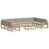 vidaXL Outdoor-Sofagarnitur mit Kissen 10 pcs Wei&szlig; und Hellgrau