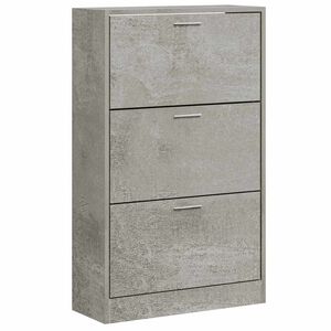vidaXL Schuhschrank Betongrau 63x24x103 cm Holzwerkstoff