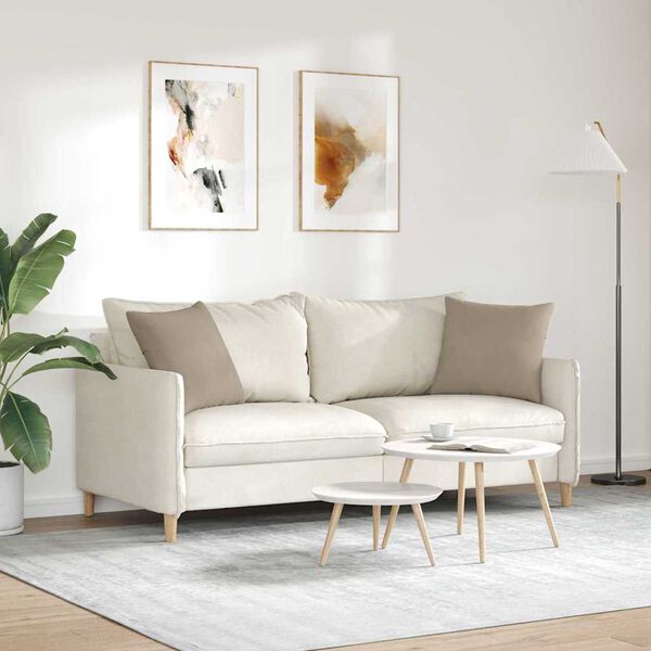 vidaXL Sofakissen 2 St&uuml;ck Taupe 45 x 45 cm Stoff