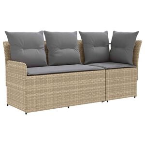 vidaXL Gartenarmsessel mit Ecksofa 2 St&uuml;ck Beige und Hellgrau