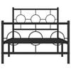 vidaXL Bettgestell mit Kopf- und Fußteil Metall Schwarz 90x200 cm