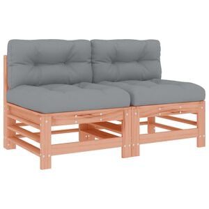 vidaXL Mittelsofas mit Kissen 2 Stk. Massivholz Douglasie