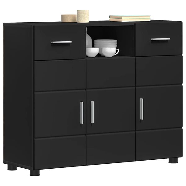 vidaXL Holzschrank Schwarz 88,5 x 30,5 x 73 cm Holzwerkstoff