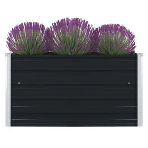 vidaXL Hochbeet 100&times;100&times;45 cm Verzinkter Stahl Anthrazit
