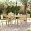 vidaXL Garten Stapelstühle 4 pcs Creme und Braun