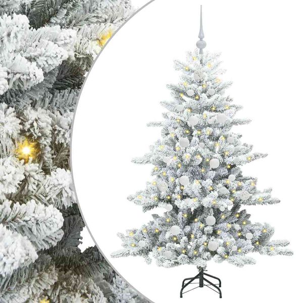 vidaXL K&uuml;nstlicher klappbarer Weihnachtsbaum Wei&szlig; 150 cm PVC und Stahl