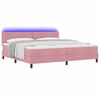 vidaXL LED Boxspringbett mit Matratze mit LED Rosa 200 x 200 cm Samt