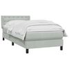 vidaXL Boxspringbett mit Matratze Hellgrau 90x220 cm Samt