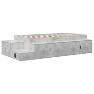 vidaXL Aufbewahrungsbettgestell Beton Grau 80 cm Holzwerkstoff