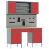 vidaXL Werkbank mit Schubladen 10 pcs Rot Ingenieure Holz und Stahl