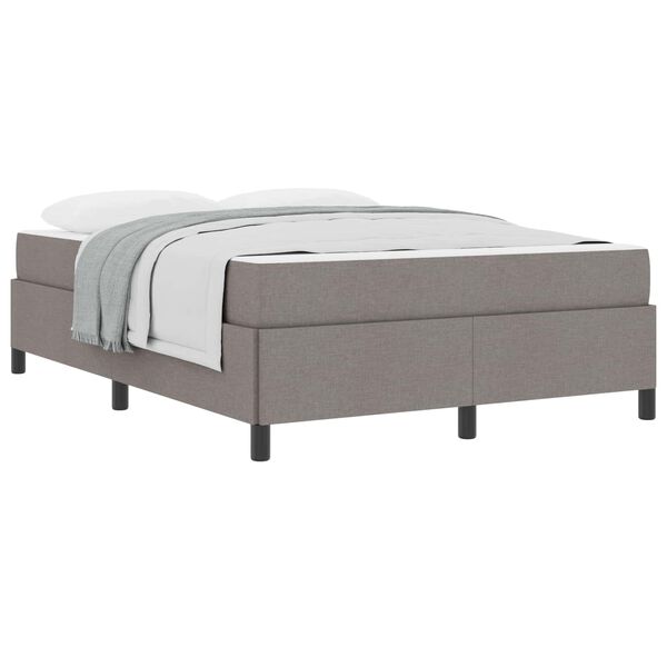 vidaXL Boxspringbett Taupe 140 x 200 cm Stoff