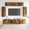 vidaXL 6-tlg. TV-Schrank-Set Wandmontage Altholz-Optik Holzwerkstoff