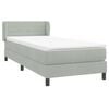 vidaXL Boxspringbett mit Matratze Hellgrau 80x210 cm Samt