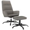vidaXL Relaxsessel mit Hocker Hellgrau Samt
