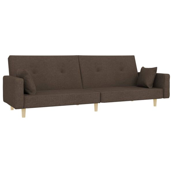 vidaXL Schlafsofa 2-Sitzer mit Fu&szlig;hocker Taupe Stoff