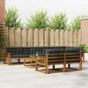 vidaXL Outdoor-Sofagarnitur mit Kissen 9 pcs Natur und Anthrazit