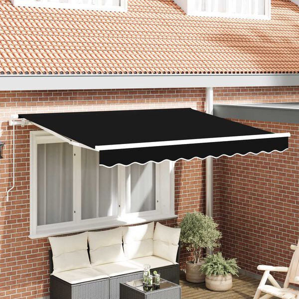 vidaXL Markisen-Ersatzstoff Schwarz 350 x 250 cm Segeltuch