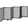 vidaXL 6-tlg. Hundetor mit T&uuml;r Faltbar Schwarz 300 cm Massivholz Tanne